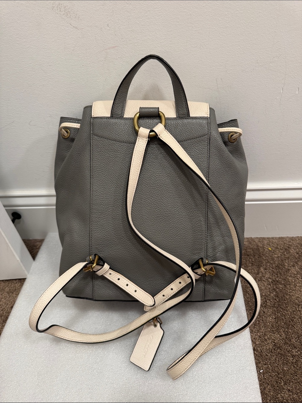 Coach Evie colorblock snakeskin cinch backpack with hangtag 76107 COA - Picture 5 of 13